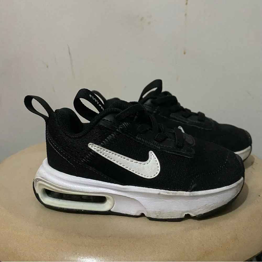 Nike Kids Black Sneakers with White Swoosh